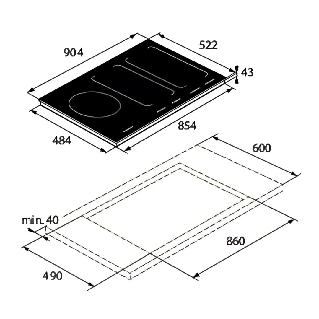 Asko 90cm Pro Series Induction Cooktop HI1975G - Factory Seconds