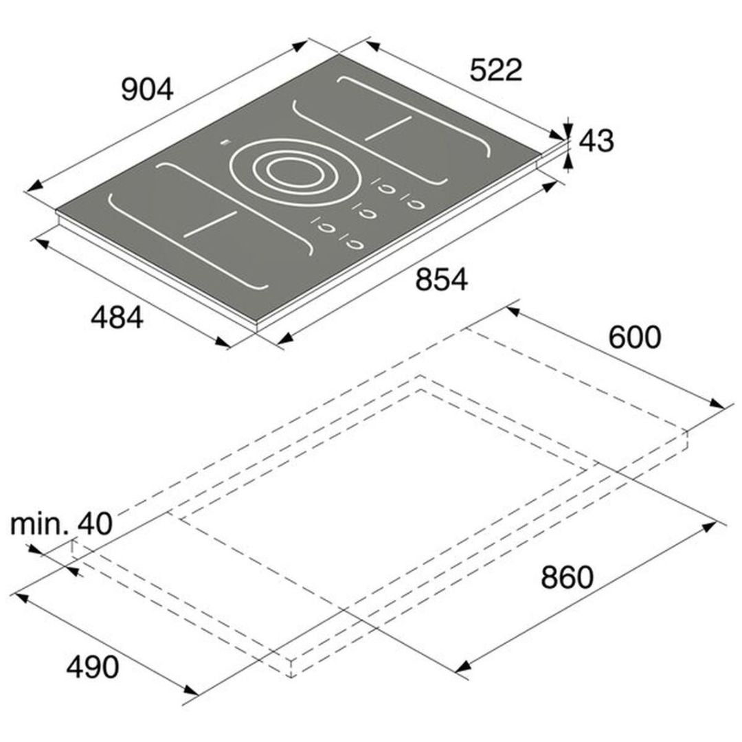 Asko 90cm Matte Induction Cooktop HI1994M - Factory Seconds
