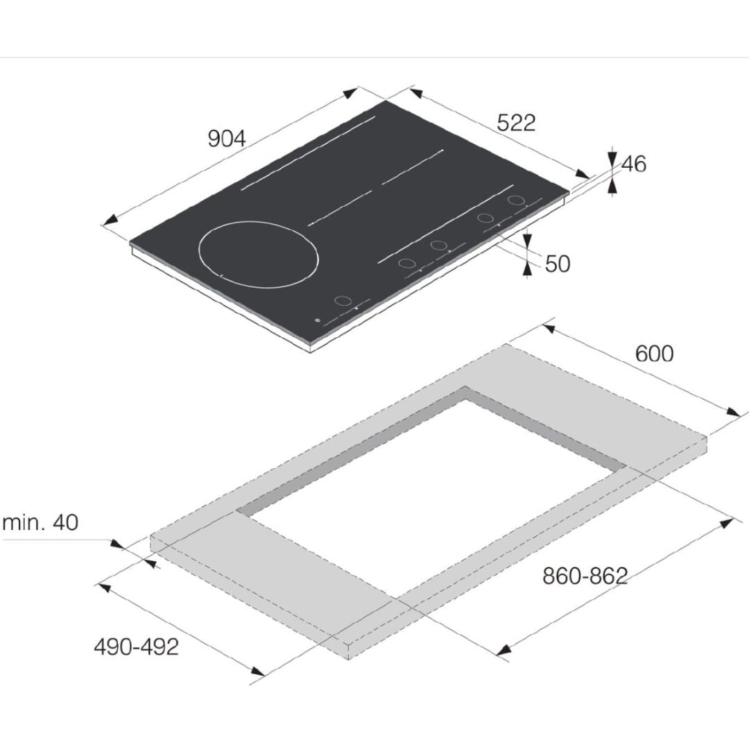 Asko 90cm Induction Cooktop HID925MC - Factory Seconds