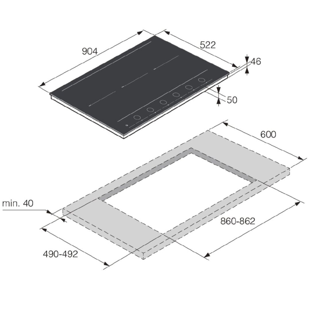 Asko 90cm Induction Cooktop HID956MC - Factory Seconds