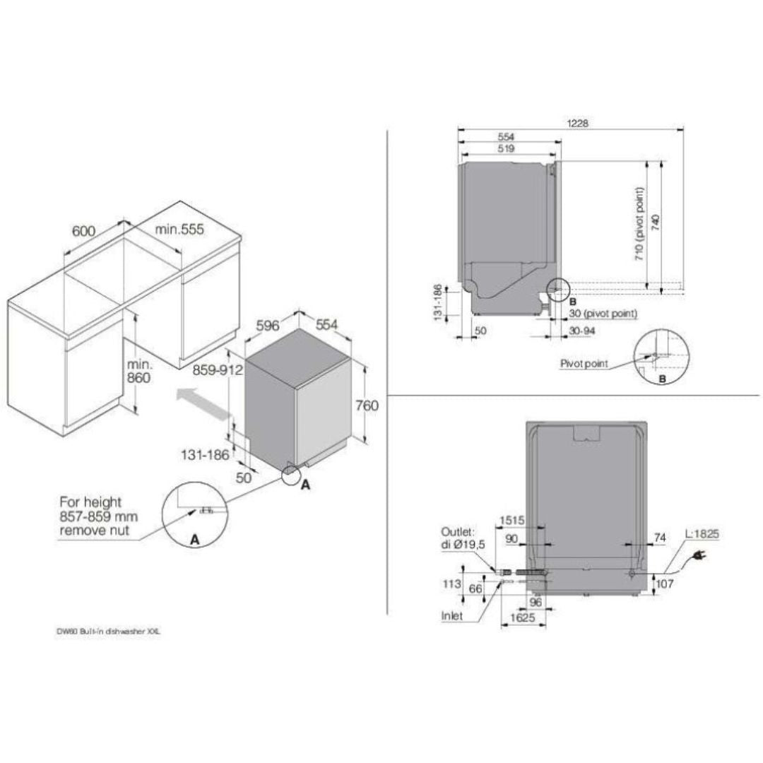 Asko Built Under Black Steel Dishwasher DBI766IQXXL.BS.AU - Factory Seconds