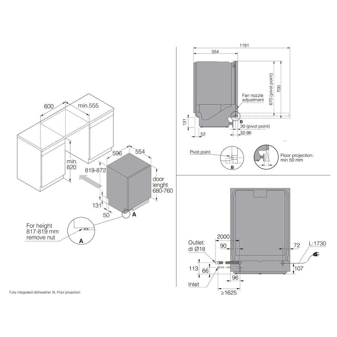 Asko 60cm Style Fully Integrated Dishwasher DFI766U.AU - Factory Seconds