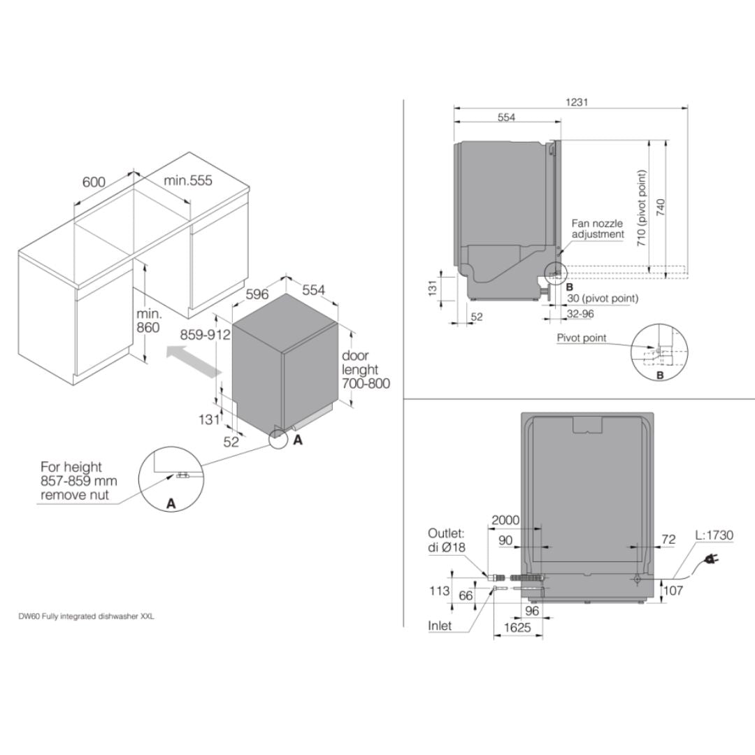 Asko 60cm Style Fully Integrated Tall Tub Dishwasher DFI766UXXL.AU - Factory Seconds