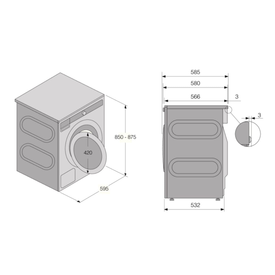 Asko 8kg ProWash Logic Front Load Washing Machine Titanium W4086P.T.AU - Factory Seconds