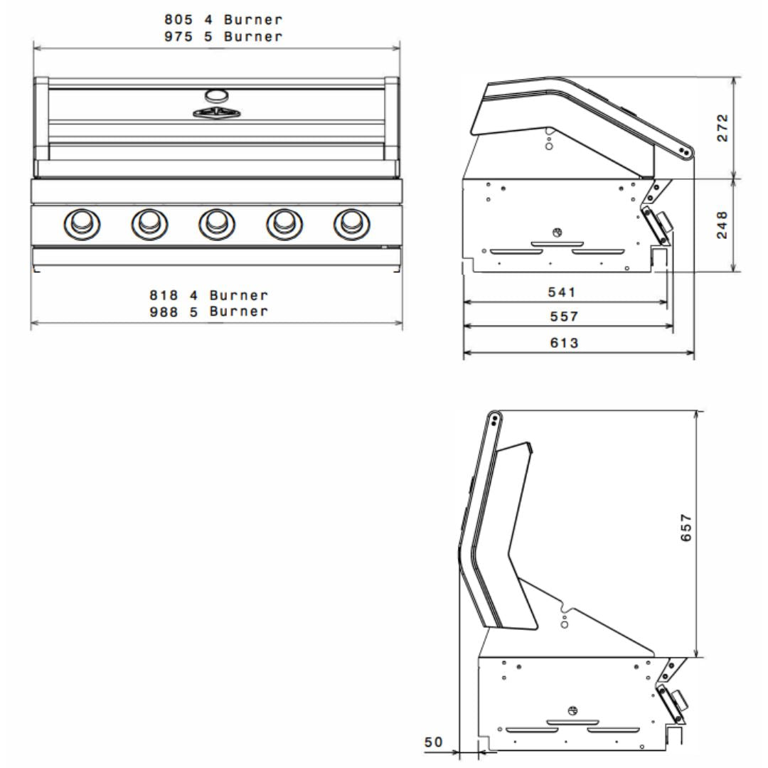 Beefeater 1600 Series SS 5 Burner Built-In BBQ BBG1650SA - Factory Seconds