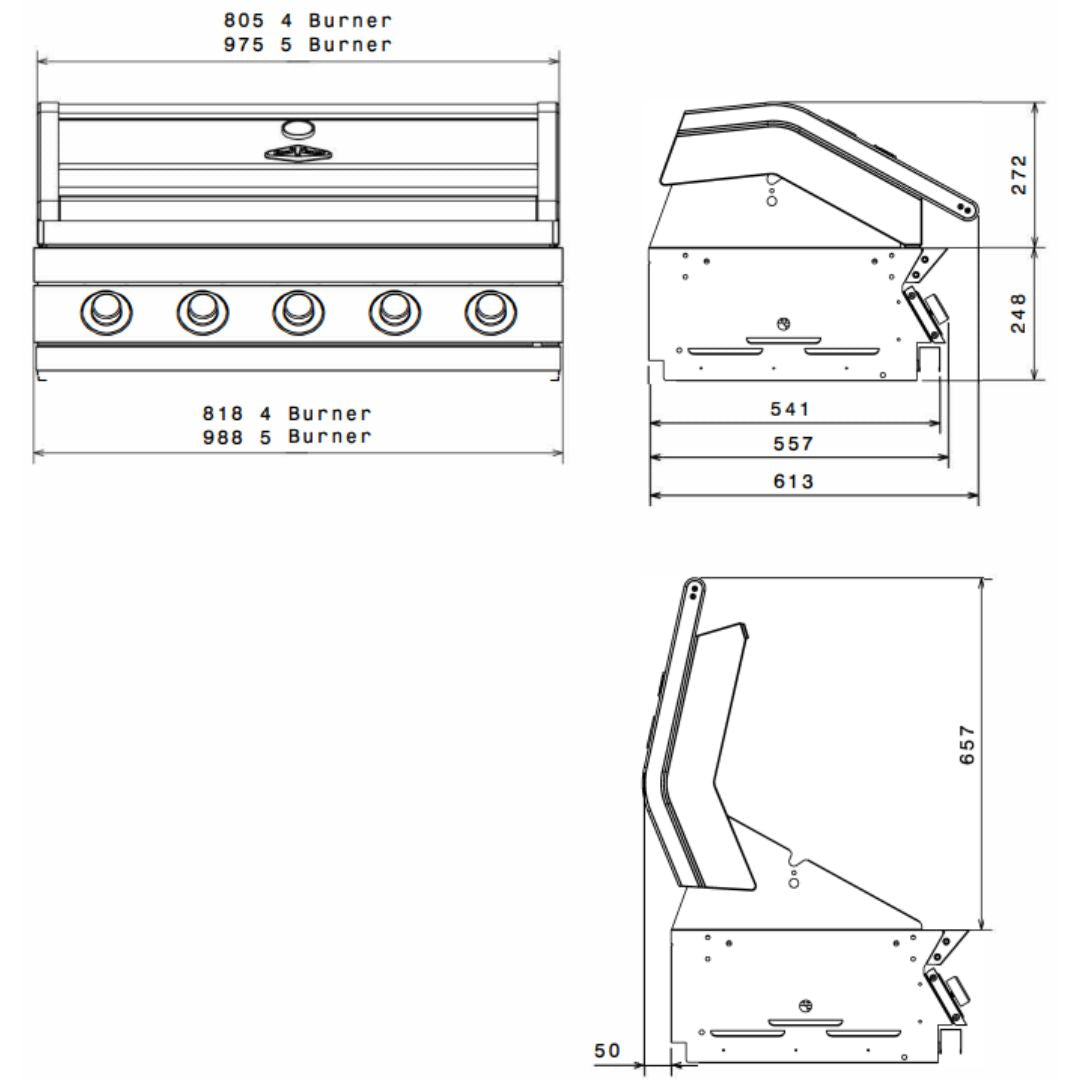 Beefeater 1600 Series 4 Burner Built-In BBQ BBG1640DA - Factory Seconds