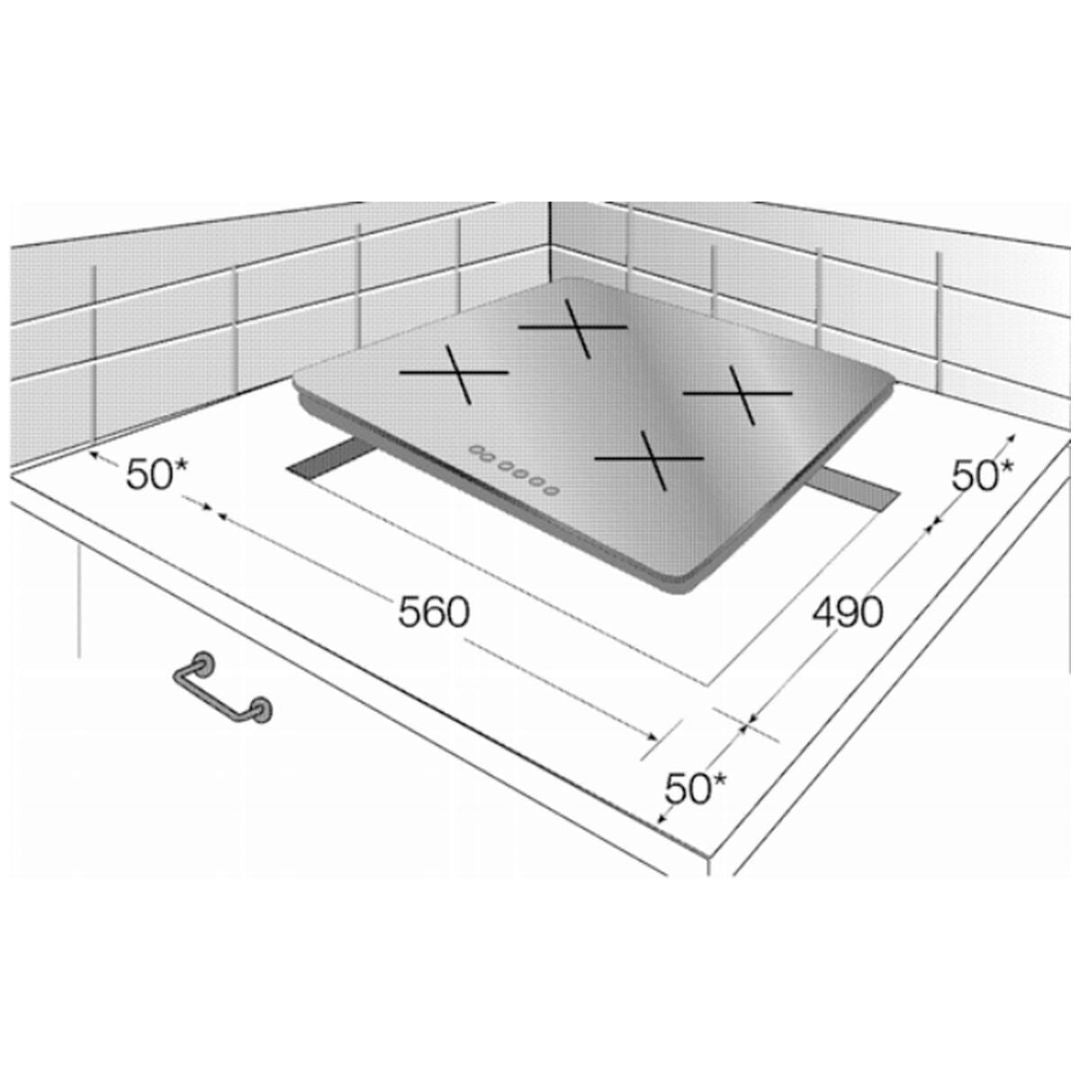 Beko 60cm 4 Zone Ceramic Cooktop BCT601CG