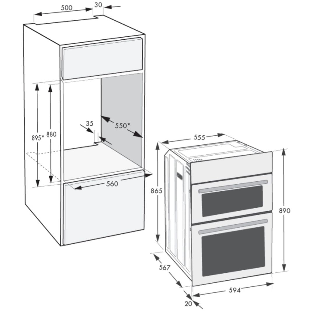 Beko 60cm Multifunction Built-in Double Oven BBO6811DDX