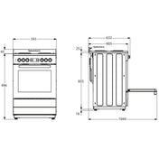 Beko 60cm Dual Fuel Stainless Steel Freestanding Oven BFC60GMX