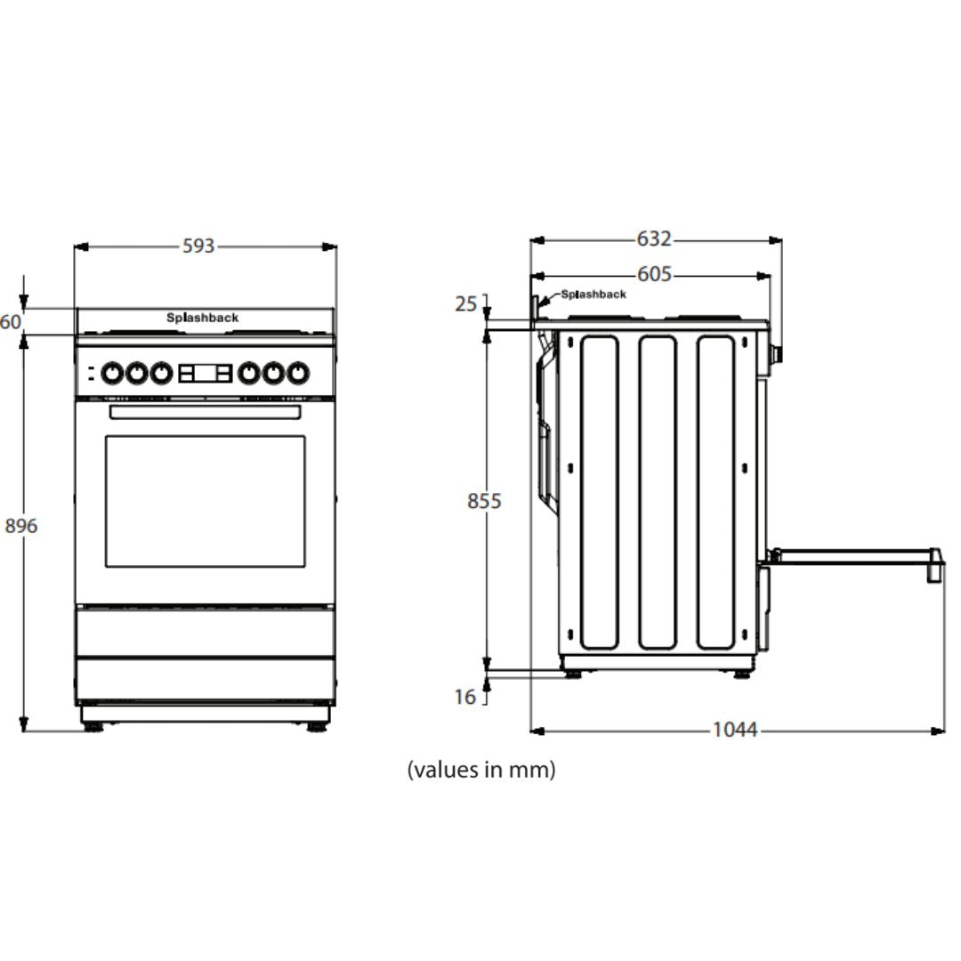 Beko 60cm Electric White Freestanding Oven BFC60VMW1