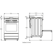 Beko 60cm Electric White Freestanding Oven BFC60VMW1