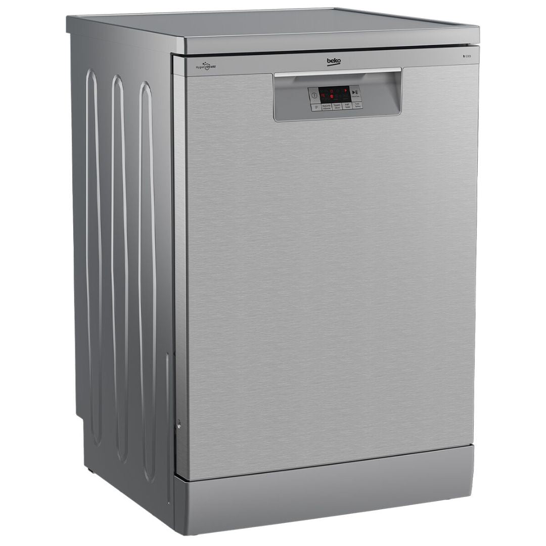 Beko 60cm Platinum Steel Freestanding Dishwasher BDFB1410X