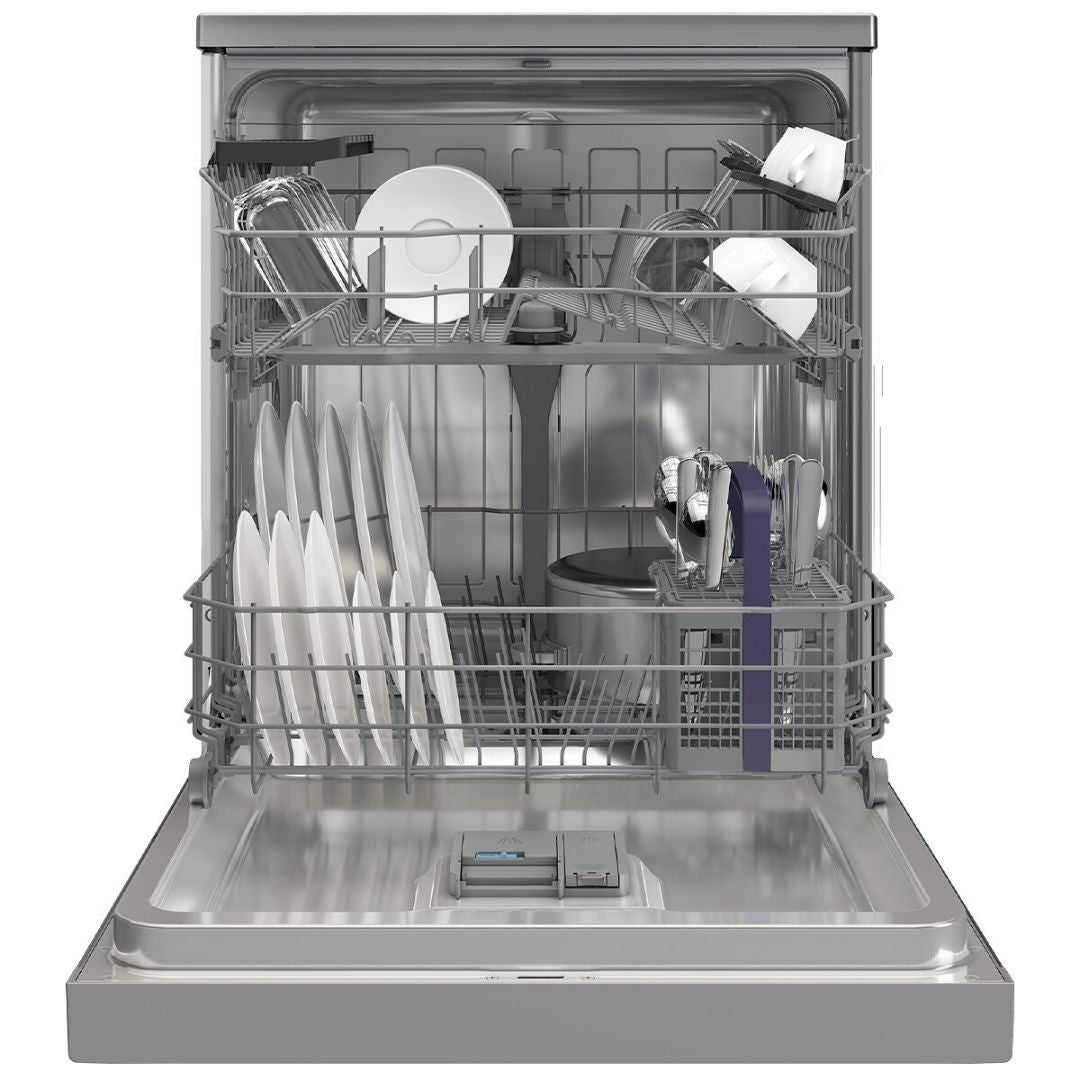 Beko 60cm Platinum Steel Freestanding Dishwasher BDFB1410X
