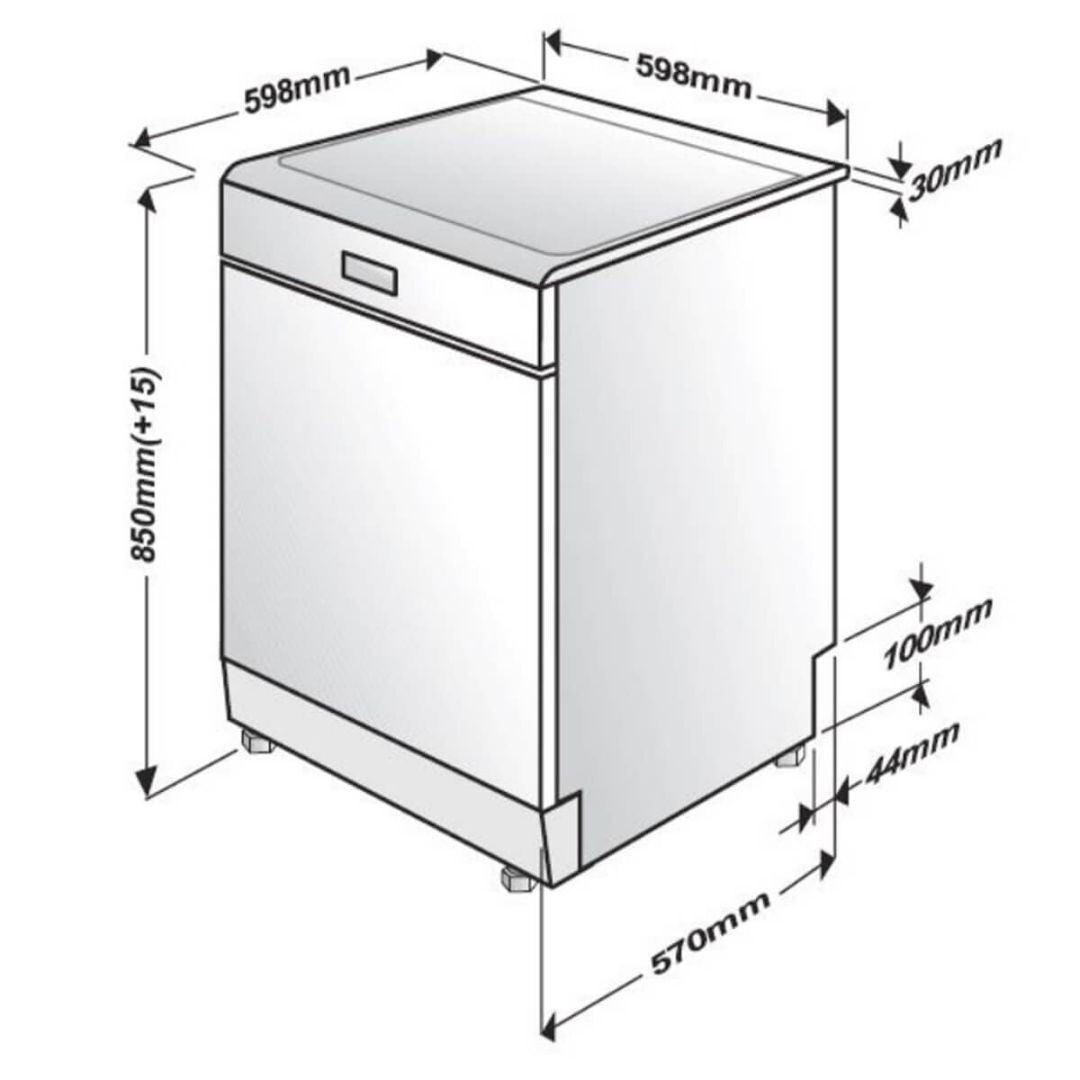 Beko 60cm Stainless Steel Freestanding Dishwasher BDFB1430X