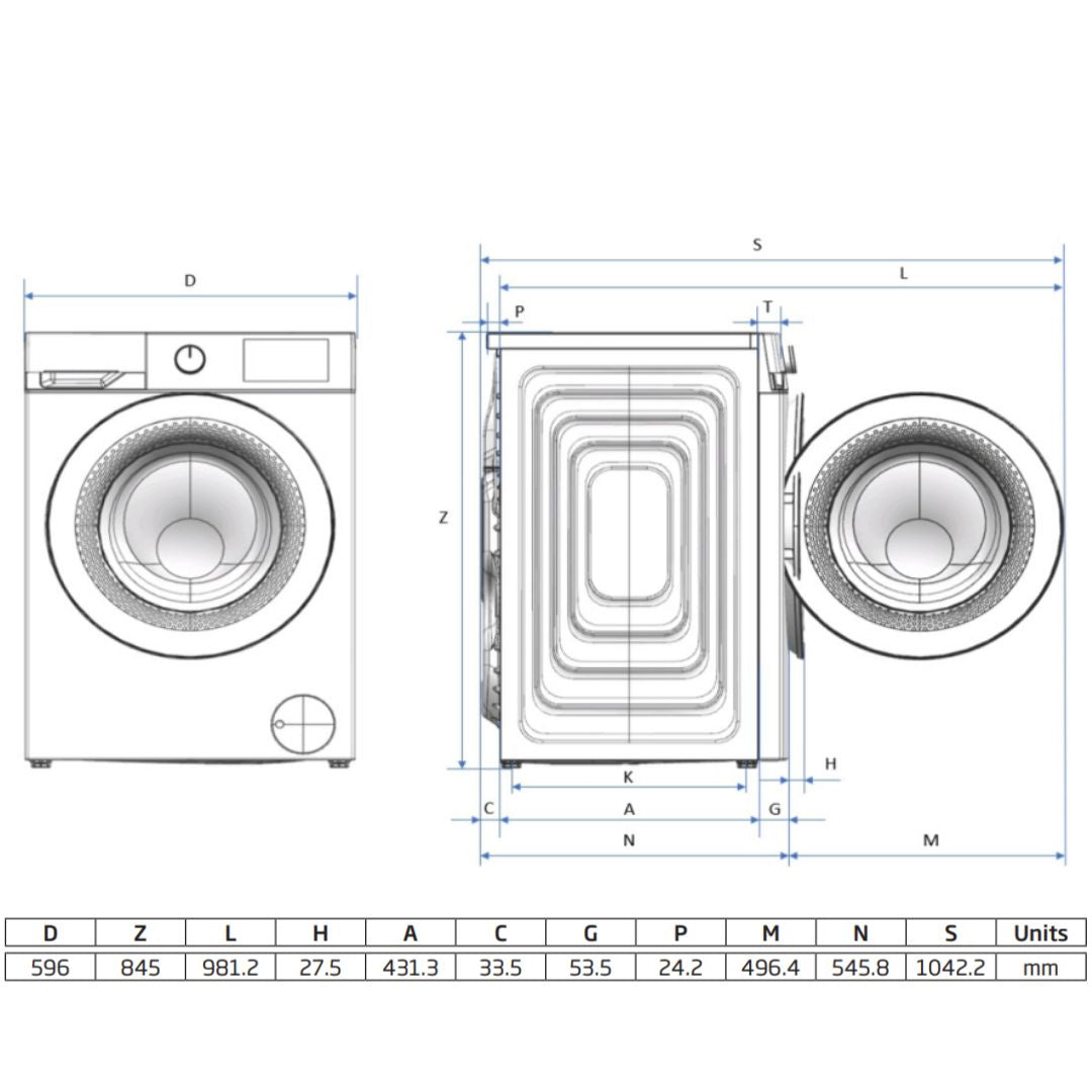 Beko 8kg Front Load Washing Machine with Steam BFLB8020W