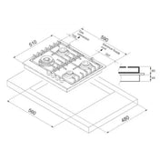 Belling 60cm Gas Cooktop BDC604S - Clearance