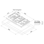 Belling 90cm Gas-Thru-Glass Cooktop BDC905LBK