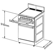 Chef 54cm Freestanding Conventional Electric Oven CFE532WB - Factory Seconds