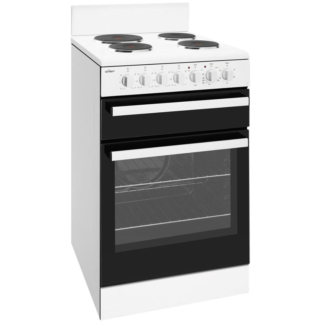 Chef 54cm Electric White Freestanding Oven CFE533WB - Factory Seconds