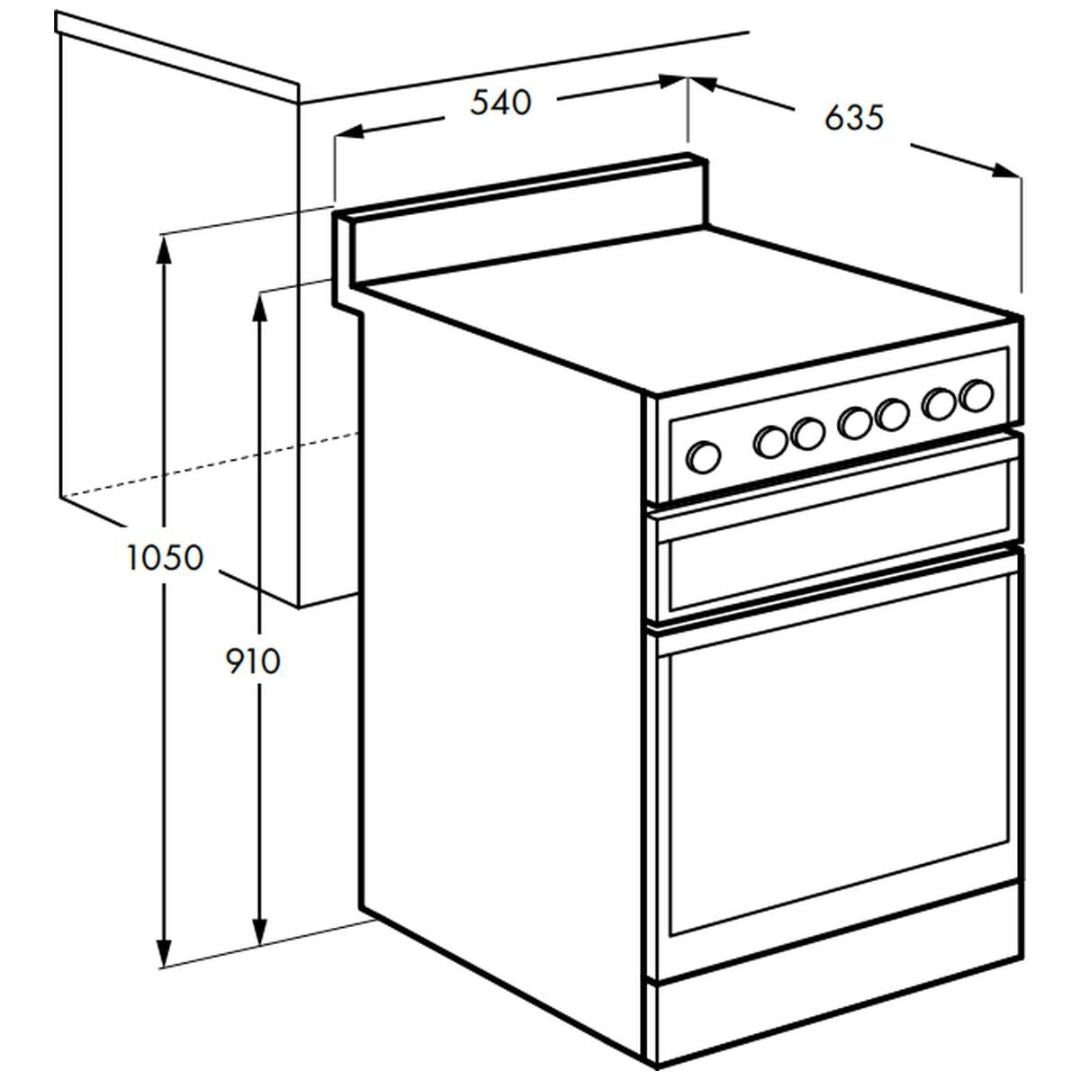 Chef 54cm Gas Freestanding Oven CFG503WCH - Factory Seconds