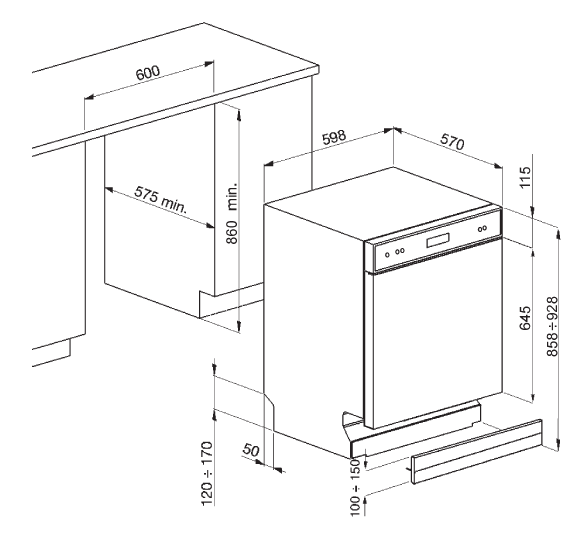 Smeg Stainless Steel Underbench Diamond Series Dishwasher DWAU6D15XT- Factory Seconds Discount