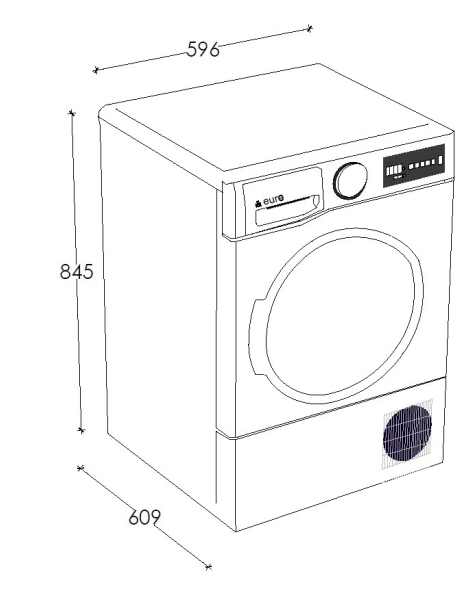 Euro 8kg Heat Pump Dryer E8HPCDW