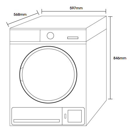 Euromaid 7kg Condenser Dryer ECD700W - Clearance
