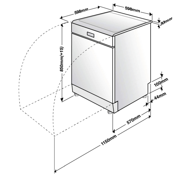 Baumatic Stainless Steel Freestanding Dishwasher BDW16BS
