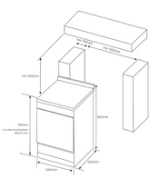Euromaid 54cm Freestanding White Oven With Solid Cooktop EFS54FC-SEW