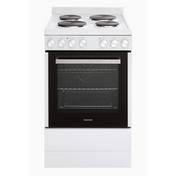 Euromaid 54cm Freestanding White Oven With Solid Cooktop EFS54FC-SEW