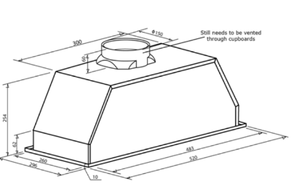 Euro 52cm Undermount Rangehood EP52UMS - Factory Seconds Discount