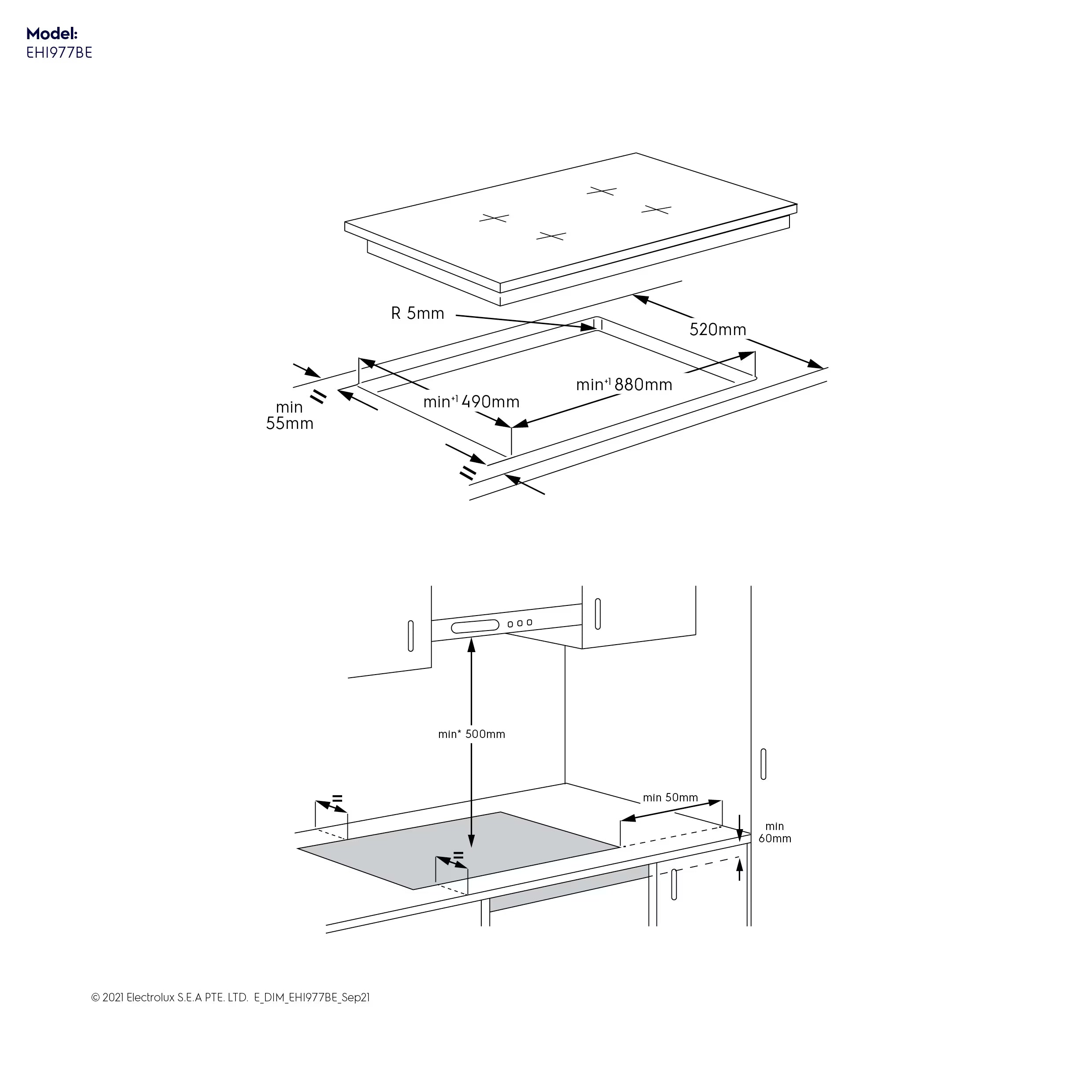 Electrolux 90cm 7 Zone Induction Cooktop EHI977BE- Ex-Display
