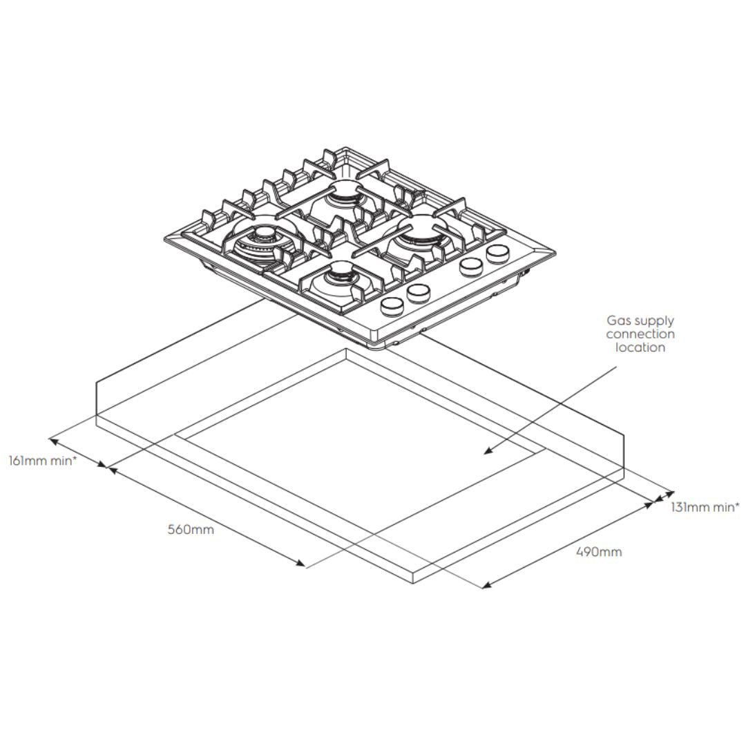 Electrolux 60cm 4 Burner Gas Cooktop EHG645SD - Ex Display