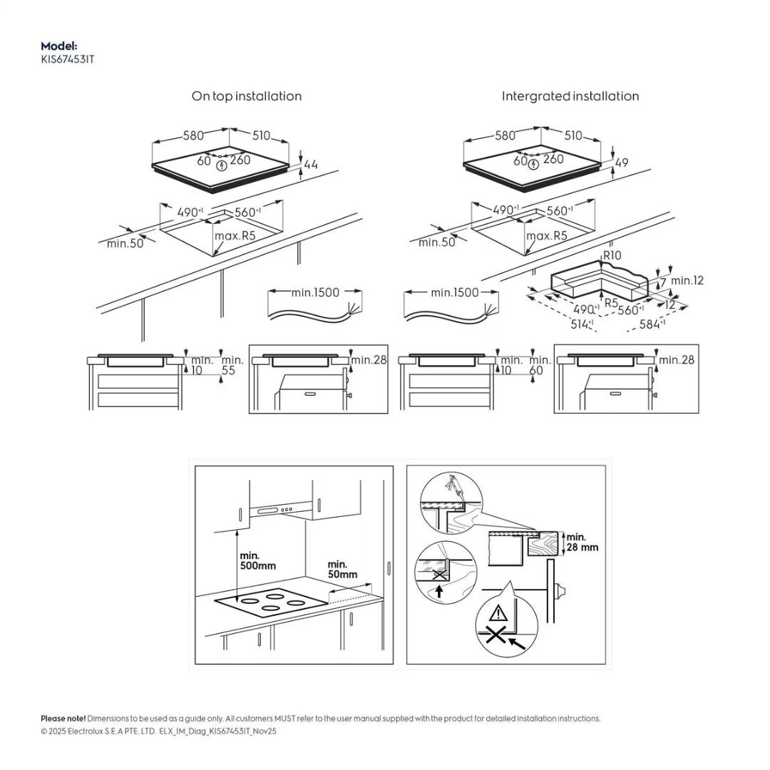 Electrolux 60cm 4 Zone Induction Cooktop KIS67453IT - Factory Seconds