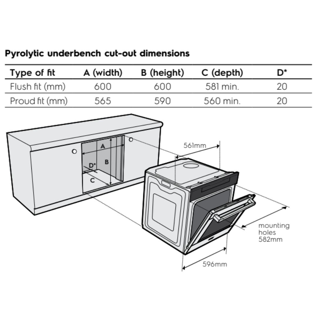 Electrolux 60cm Pyrolytic Dark Stainless Steel Steam Oven EVEP615DSE - Factory Seconds
