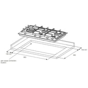 Electrolux 90cm 5 Burner Stainless Steel Natural Gas Cooktop EHG955SE - Factory Seconds