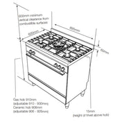 Electrolux 90cm Pyrolytic Freestanding Oven with  Induction Cooktop EFEP956DSE - Factory Seconds