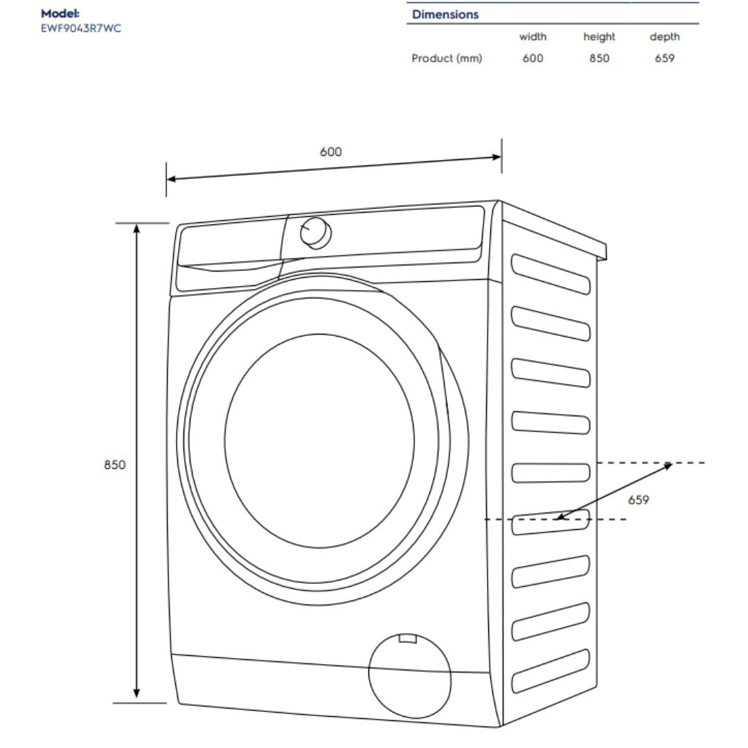 Electrolux 9kg Front Load Washing Machine EWF9043R7WC - Factory Seconds