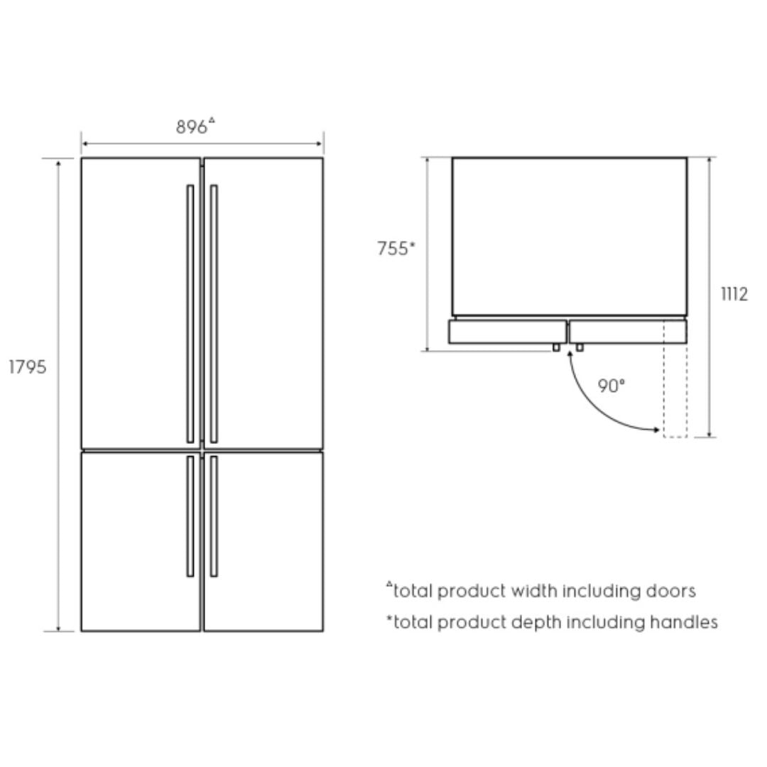 Electrolux 562L Black Plumbed French Door Fridge EQE5657BA - Factory Seconds
