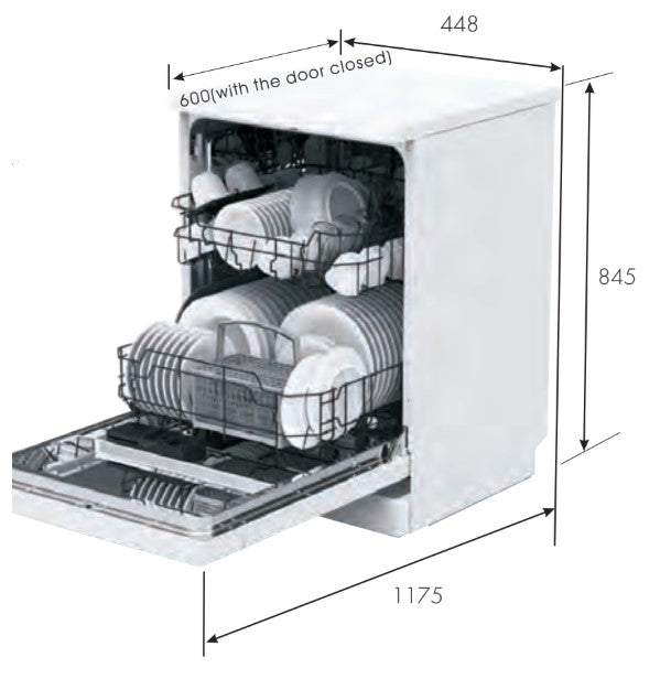 Euro Dishwasher 45cm Freestanding EDS45BK