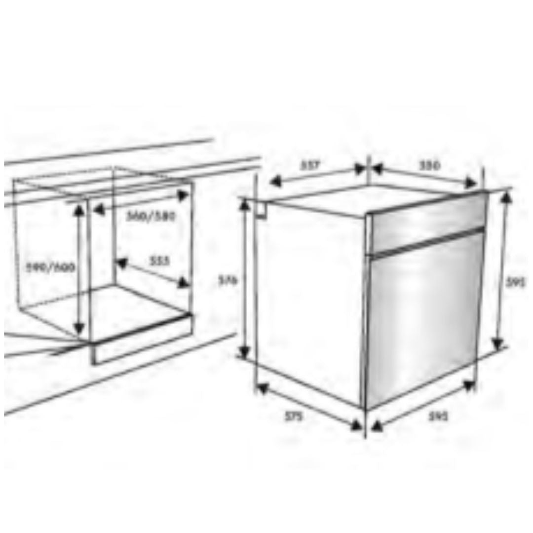 Euro 60cm Pyrolytic Multifunction Oven EO606VPYBK