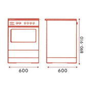 Euro 60cm Dual Fuel Stainless Steel Freestanding Oven EV600DFSX