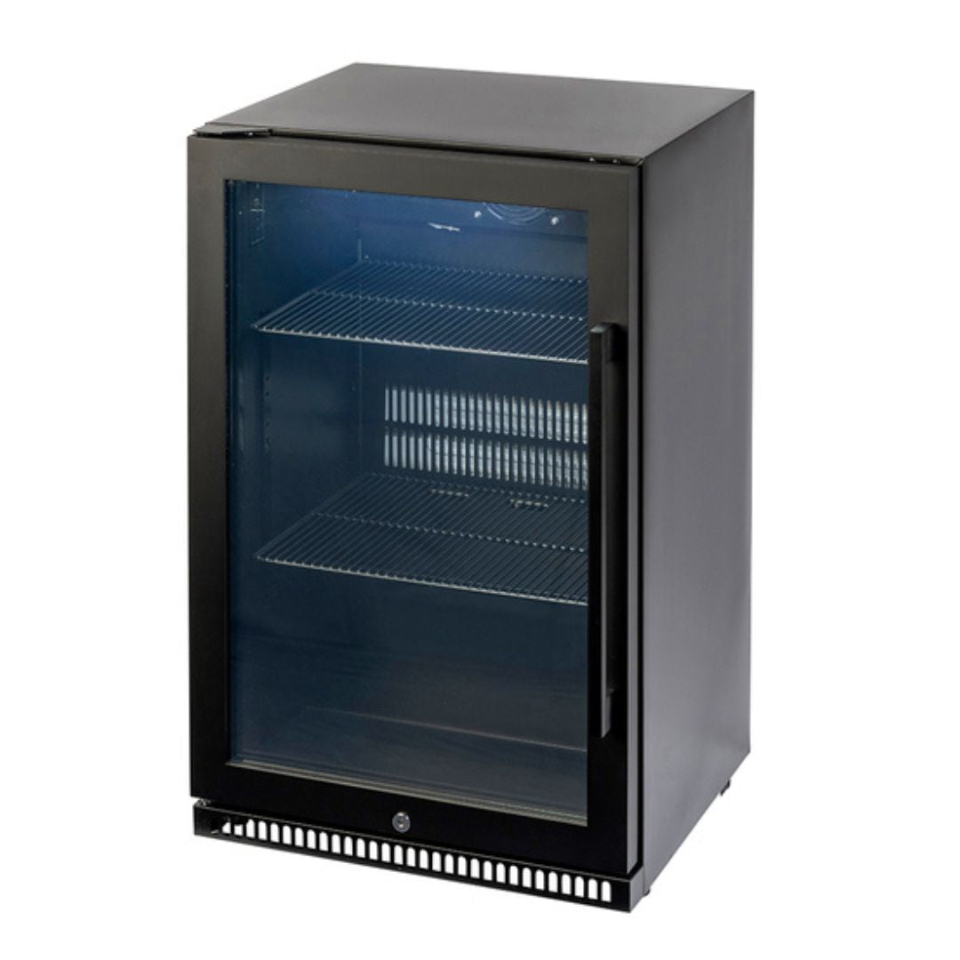 Euro 118L Black Beverage Cooler Left Hand Hinge EA555BFBL