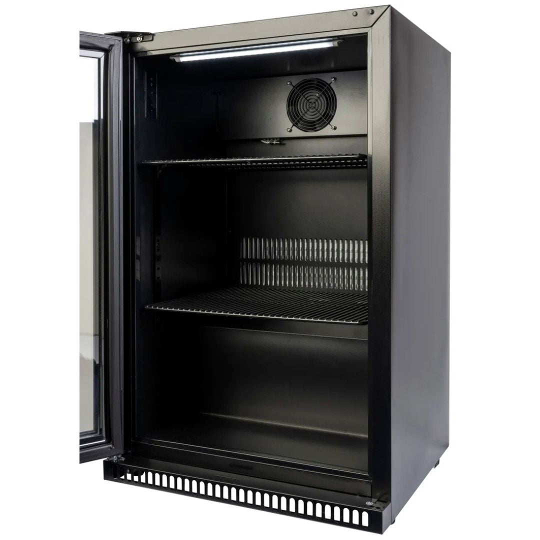 Euro 118L Black Beverage Cooler Left Hand Hinge EA555BFBL