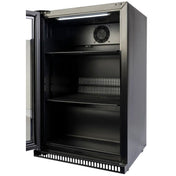 Euro 118L Black Beverage Cooler Left Hand Hinge EA555BFBL
