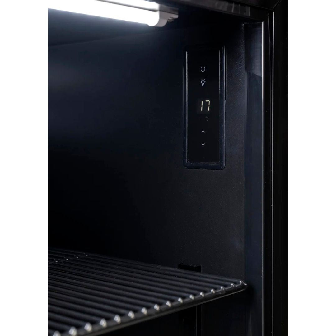 Euro 118L Black Beverage Cooler Left Hand Hinge EA555BFBL