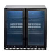 Euro 190L Black Double Door Beverage Cooler EA865BFBL