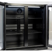 Euro 190L Black Double Door Beverage Cooler EA865BFBL