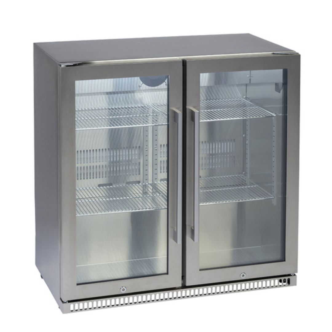 Euro 190L Stainless Steel Double Door Beverage Cooler EA865BFSS