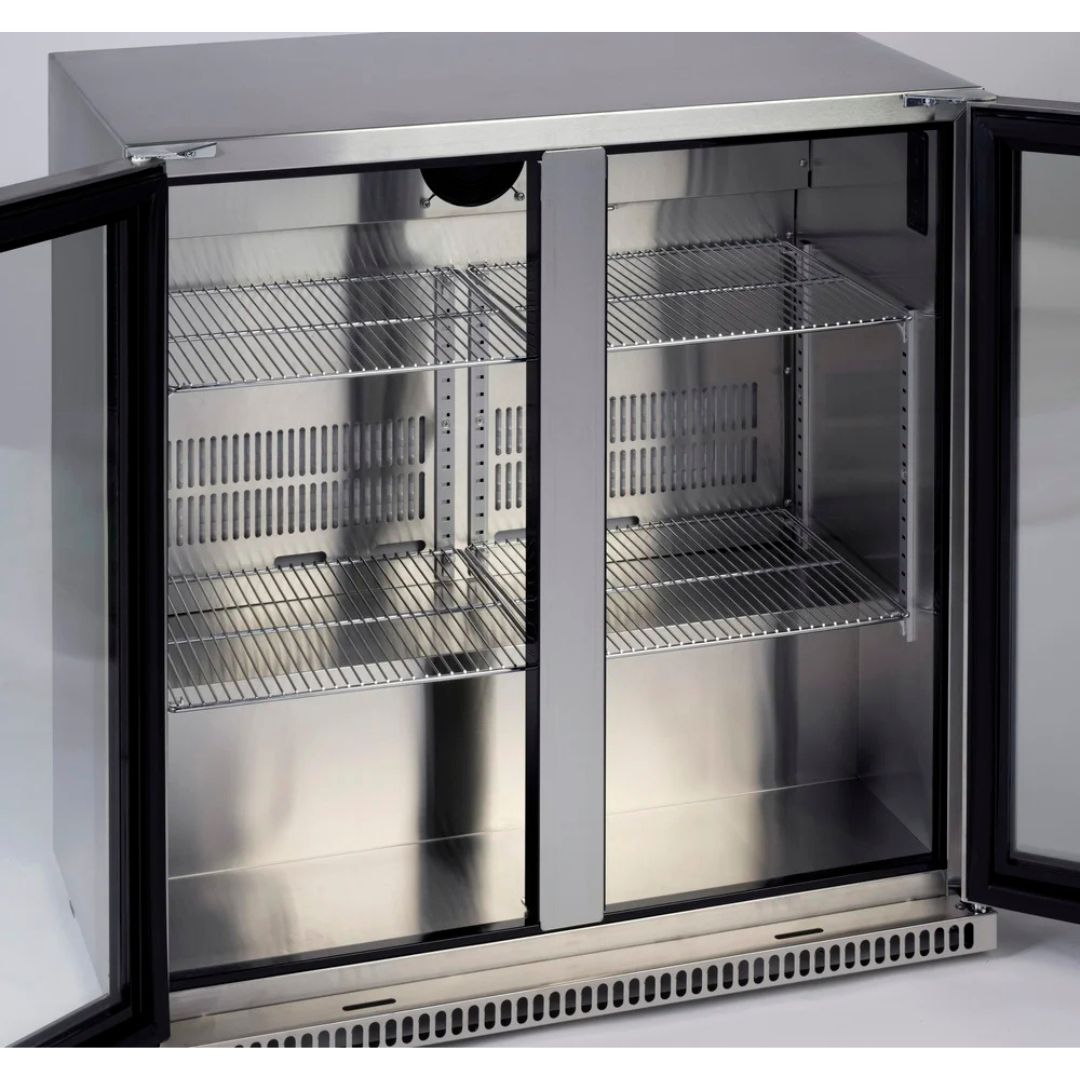 Euro 190L Stainless Steel Double Door Beverage Cooler EA865BFSS